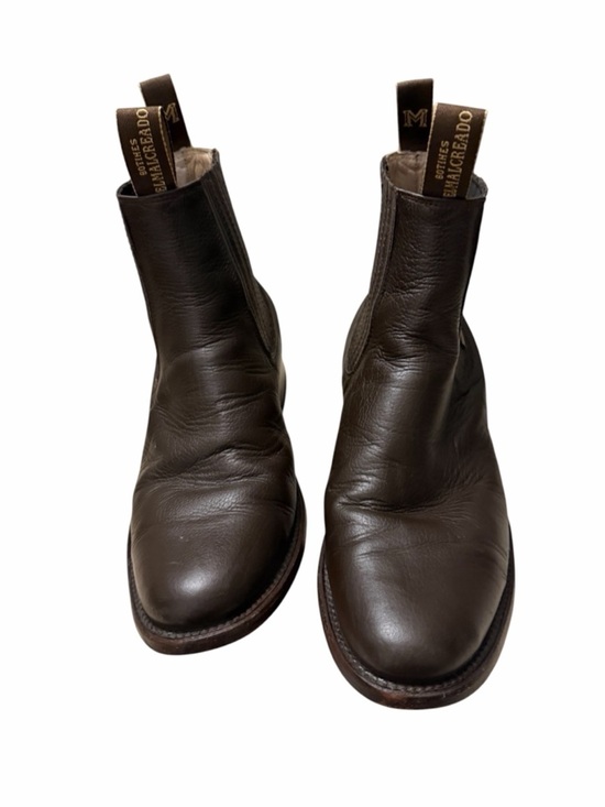El malcreado Men\'s Brown Leather Chelsea Boots with Pull Tabs, pre-owned, sz9 main image 6